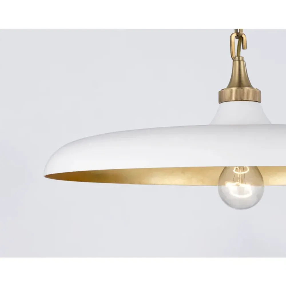 Piatto Medium Pendant Light - Antique Brass, Metal