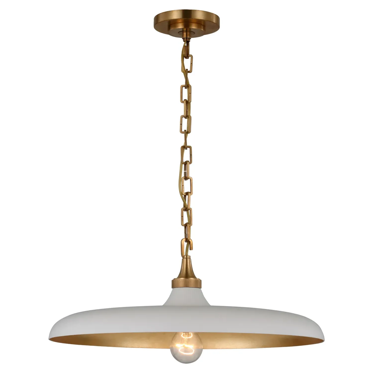 Piatto Medium Pendant Light - Antique Brass, Metal image