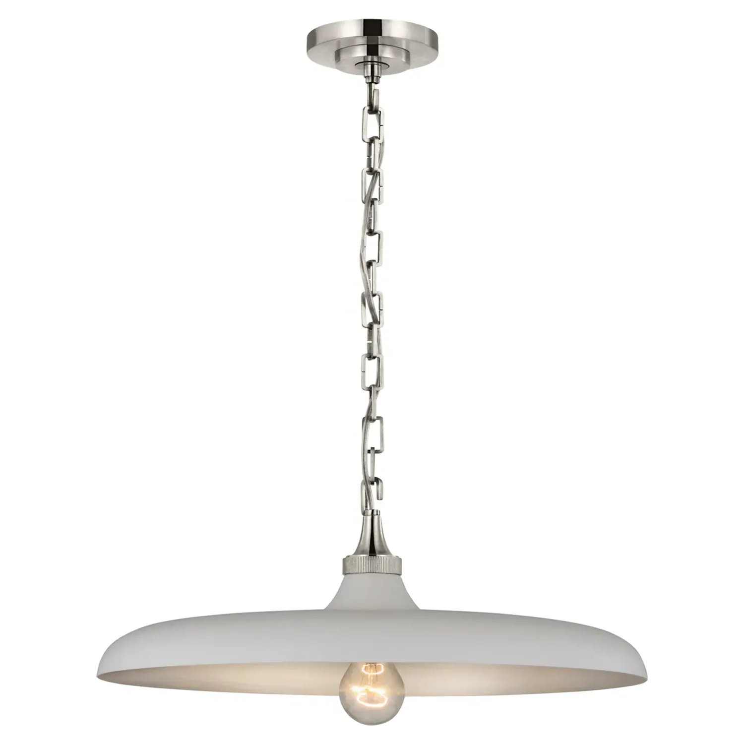 Piatto Medium Pendant Light - Polished Nickel, Metal