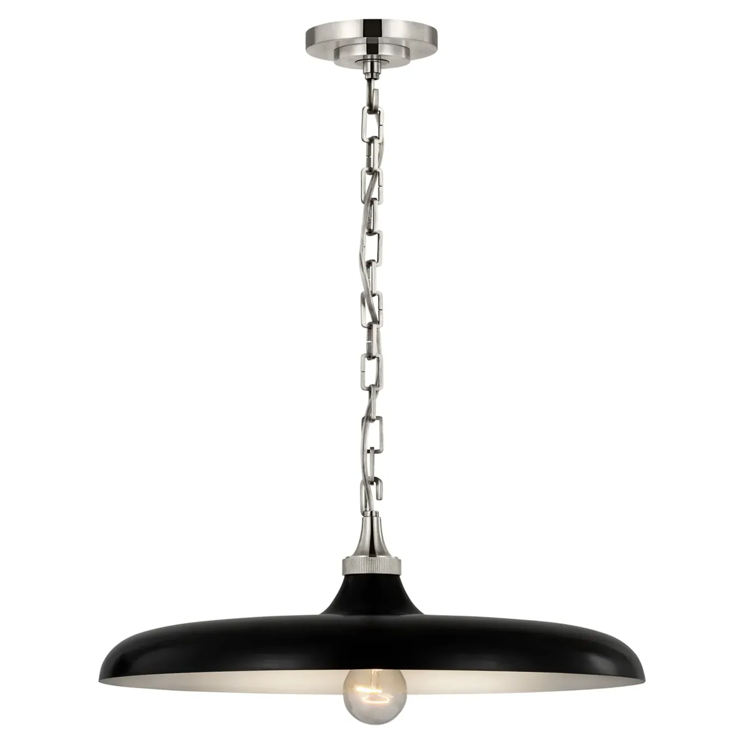 Piatto Medium Pendant Light - Polished Nickel, Metal image