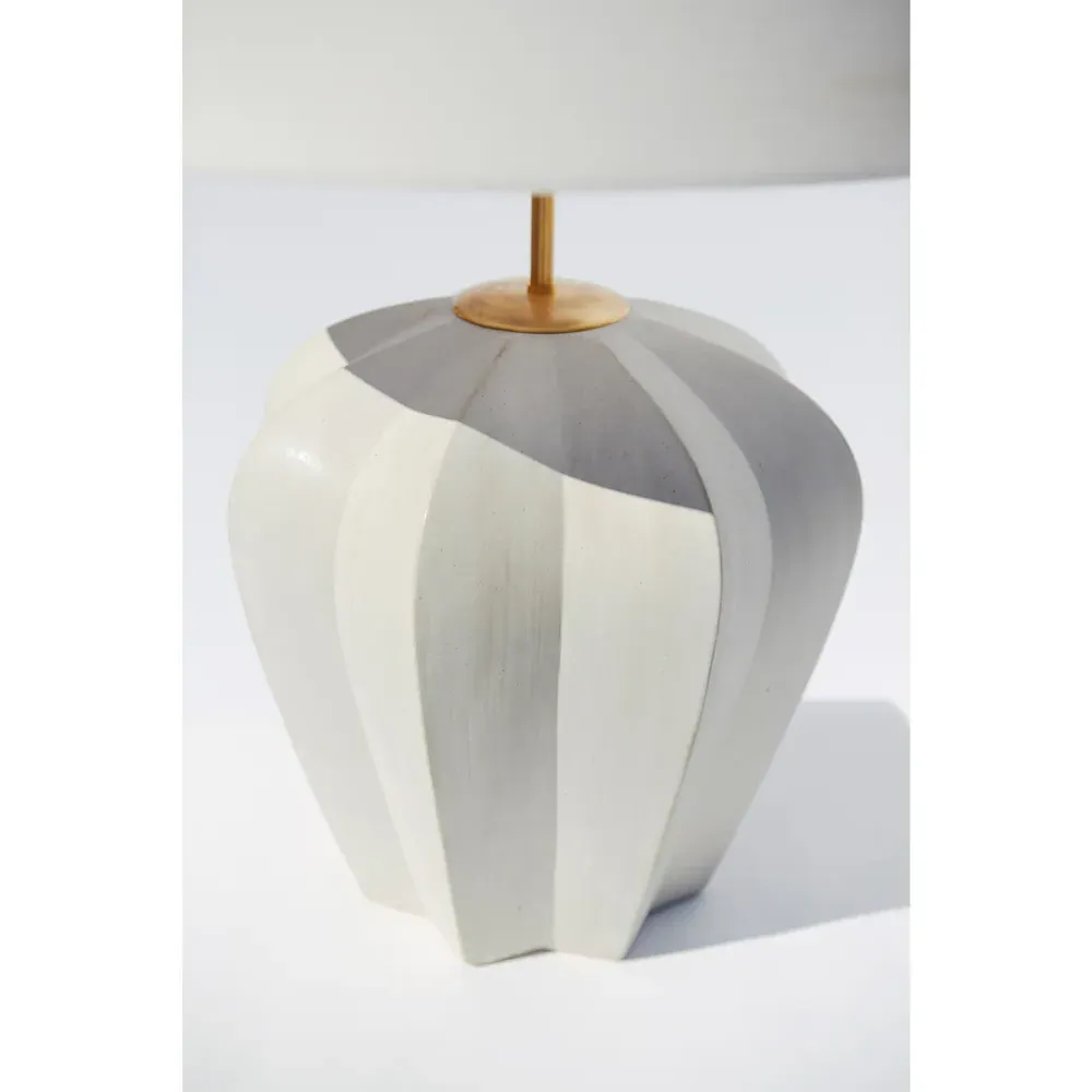 Pierrepont Drum Table Lamp - Stone White, Ceramic