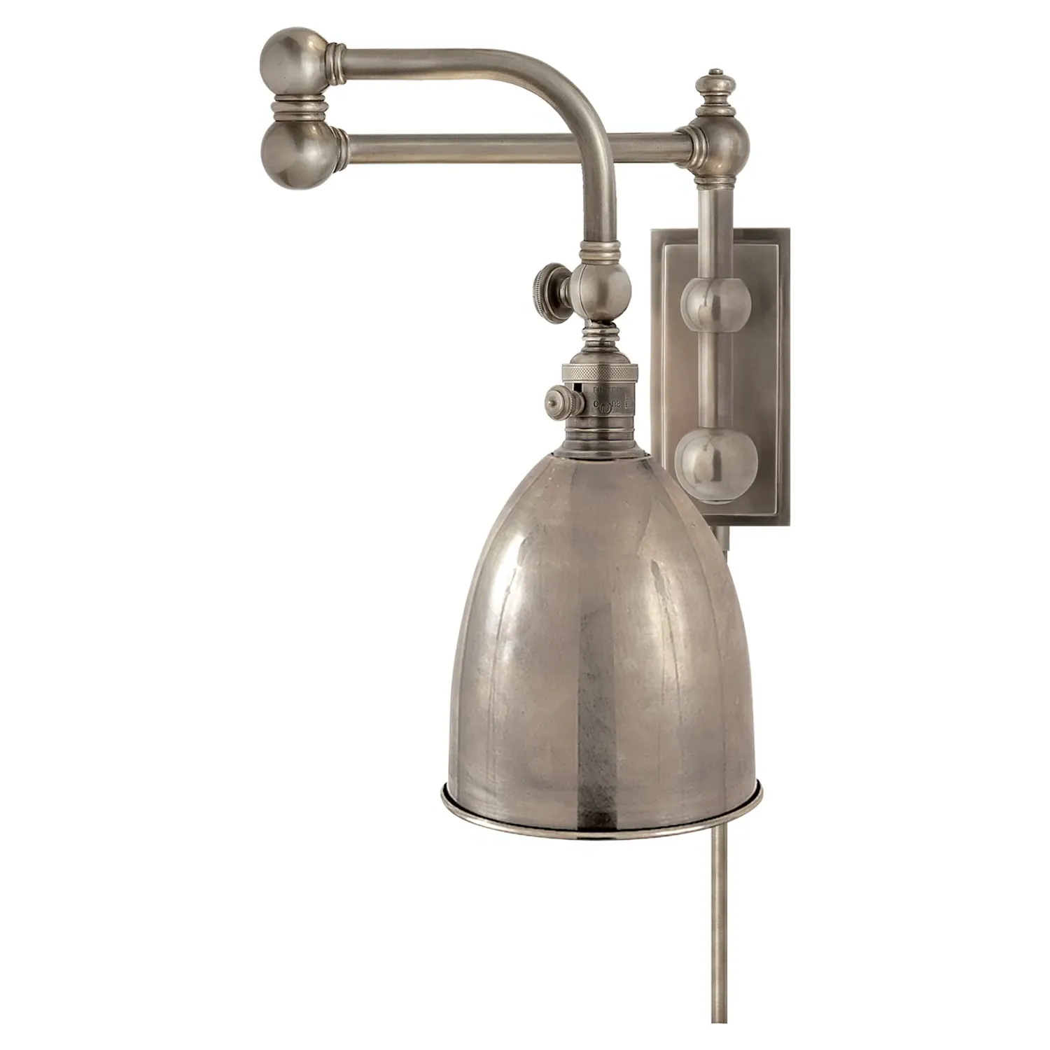 Pimlico Double Swing Arm Wall Sconce - Antique Nickel, Metal