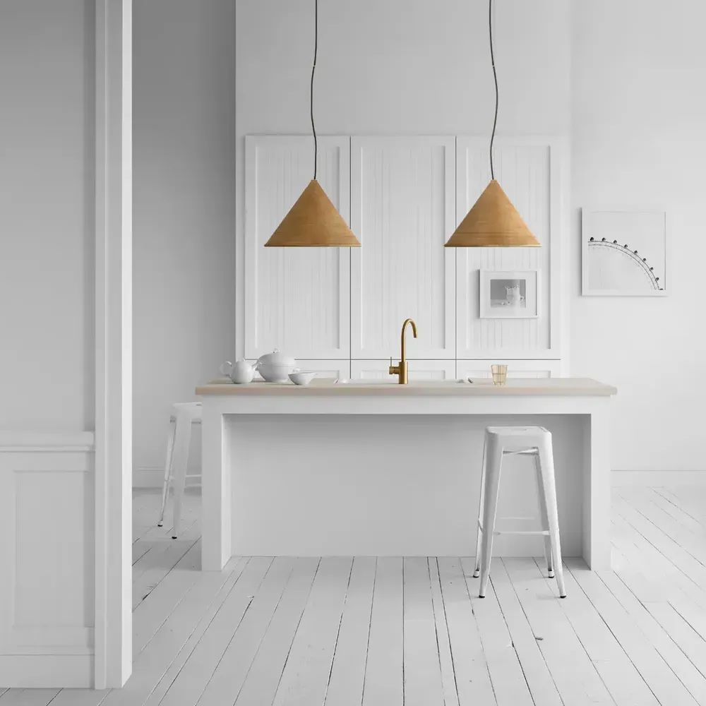 Reine Round Pendant Light - Antique Brass, Dark Rattan