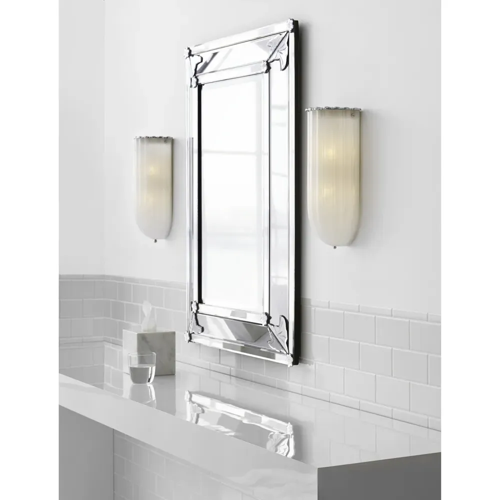 Rosehill Linear Sconce - Polished Nickel, Glass