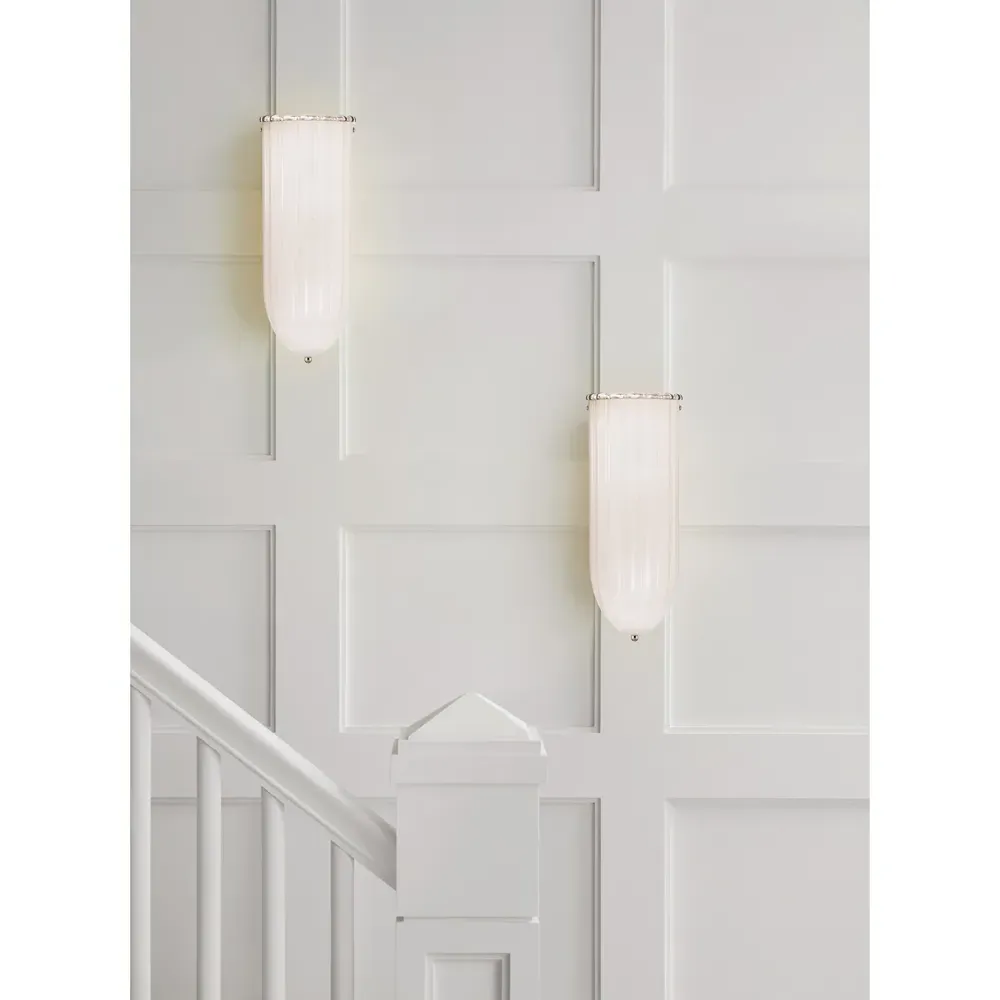 Rosehill Linear Sconce - Polished Nickel, Glass