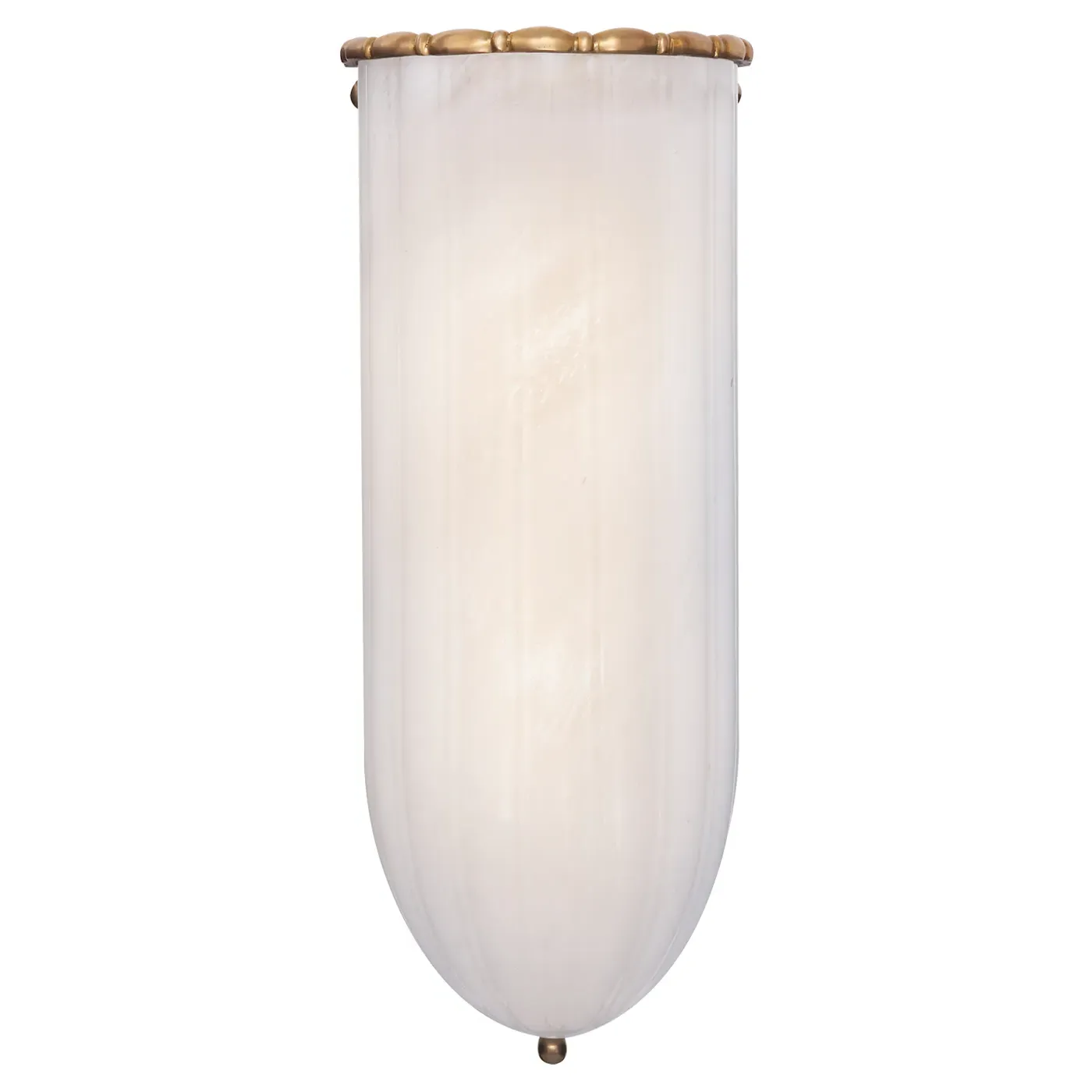 Rosehill Linear Sconce with White Strie Glass - Antique Brass image