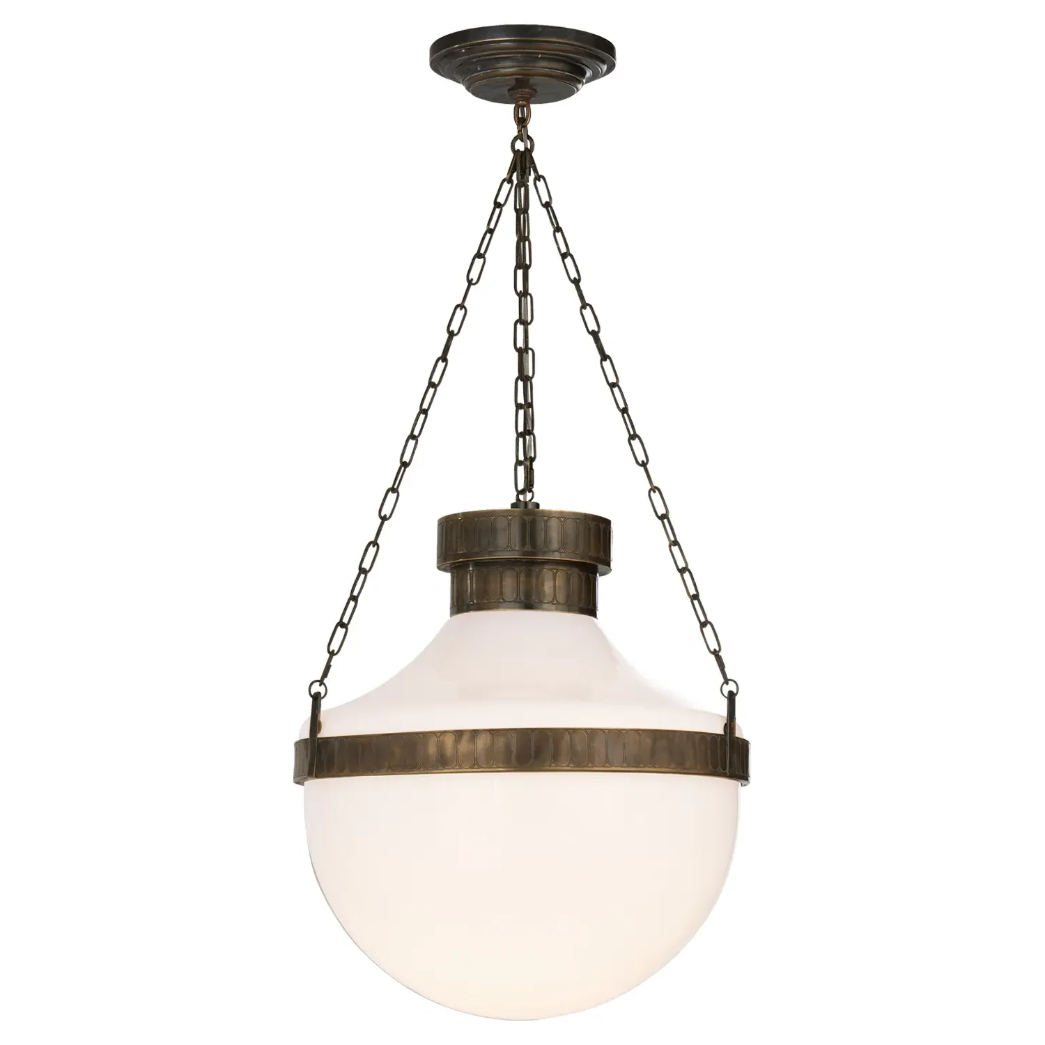 Schoolhouse Lantern Pendant - Antique Brass, Metal image