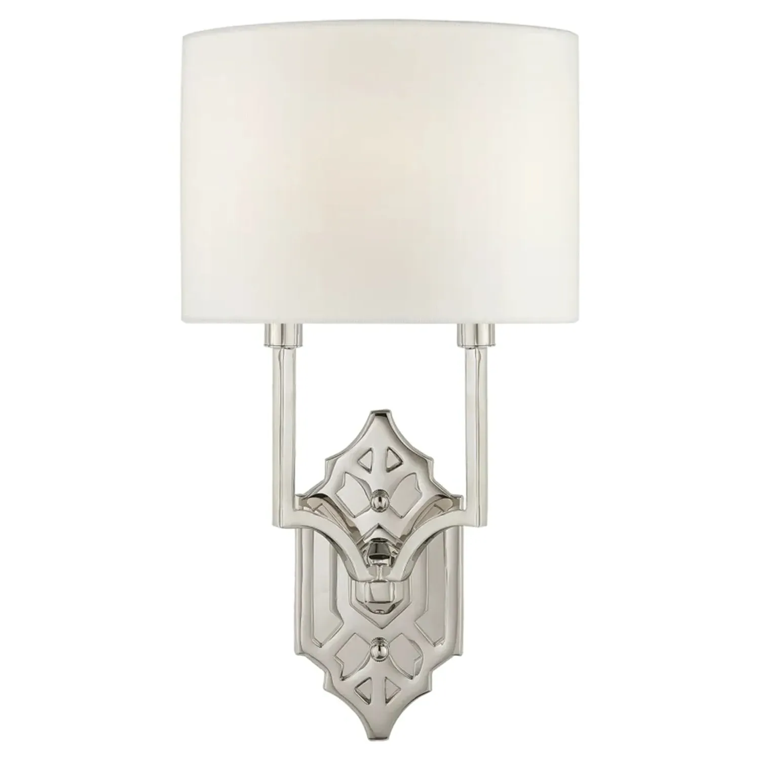 Silhouette Fretwork Wall Sconce - Polished Nickel, Metal