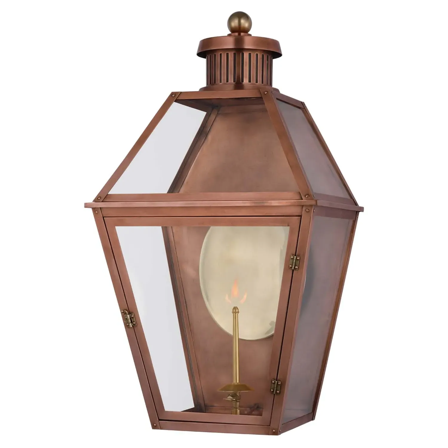 Stratford Large Gas Wall Lantern - Soft Copper, Metal