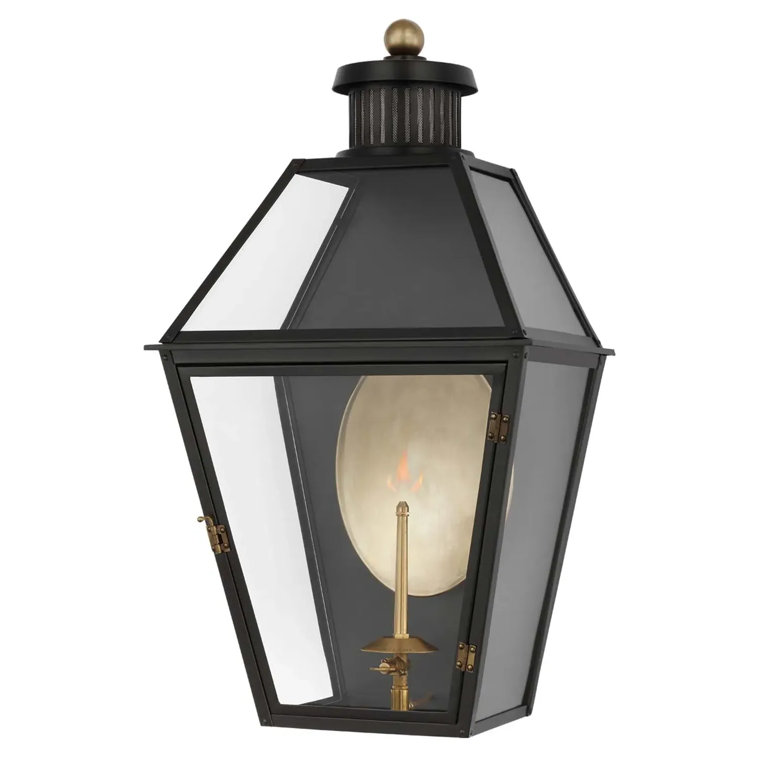 Stratford Medium Gas Outdoor Wall Lantern - Matte Black, Metal