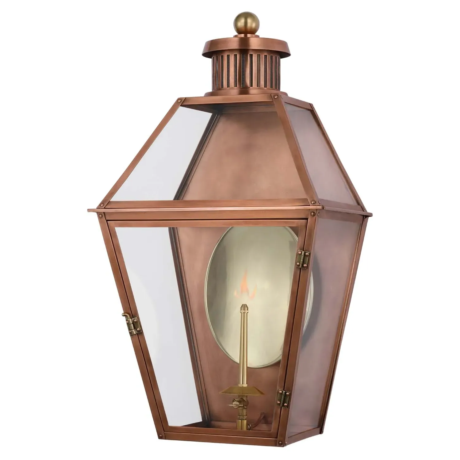 Stratford Medium Gas Wall Lantern - Soft Copper, Metal