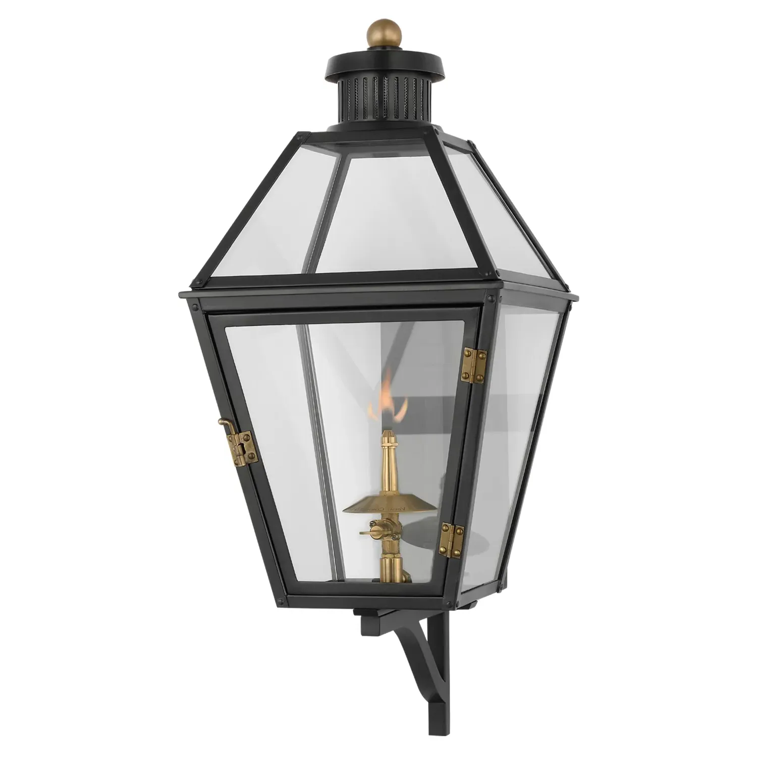Stratford Small Bracket Outdoor Wall Lantern - Matte Black, Metal image