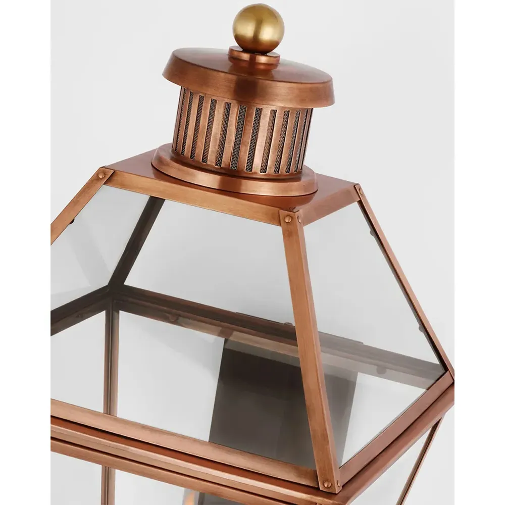 Stratford Small Gas Wall Lantern - Soft Copper, Metal