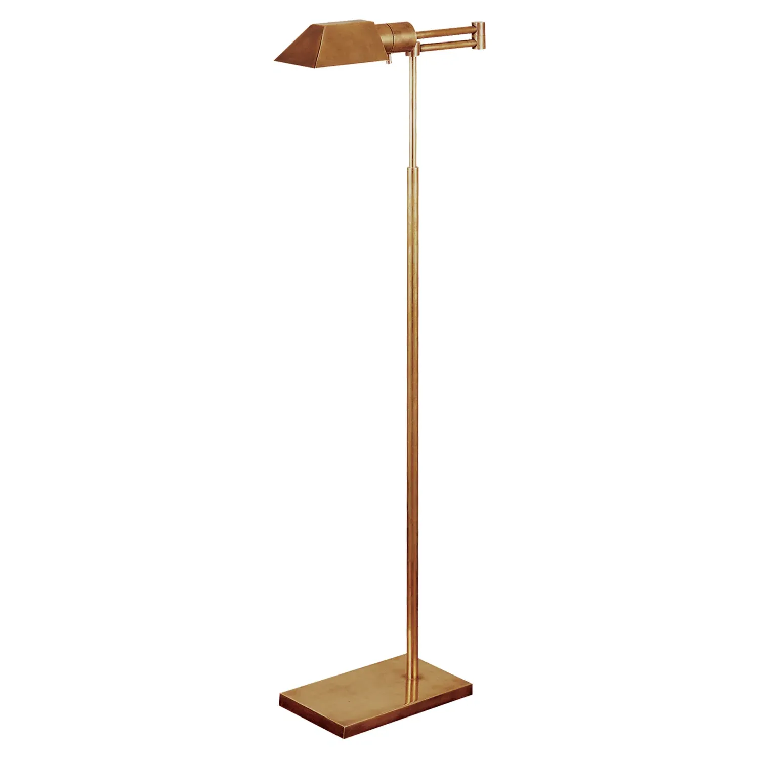Studio Swing Arm Floor Lamp - Antique Brass, Metal