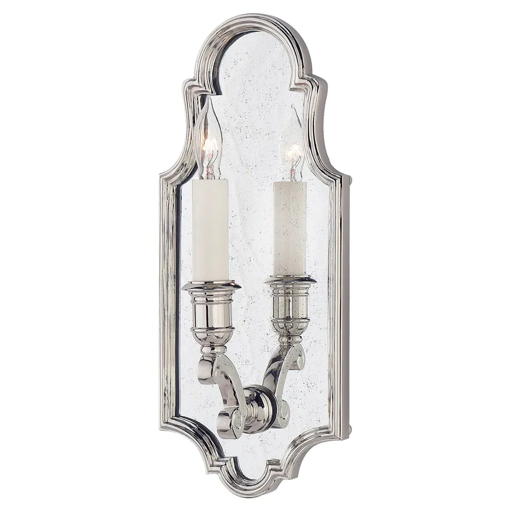 Sussex Small Mirror Framed Sconce - Polished Nickel, Metal