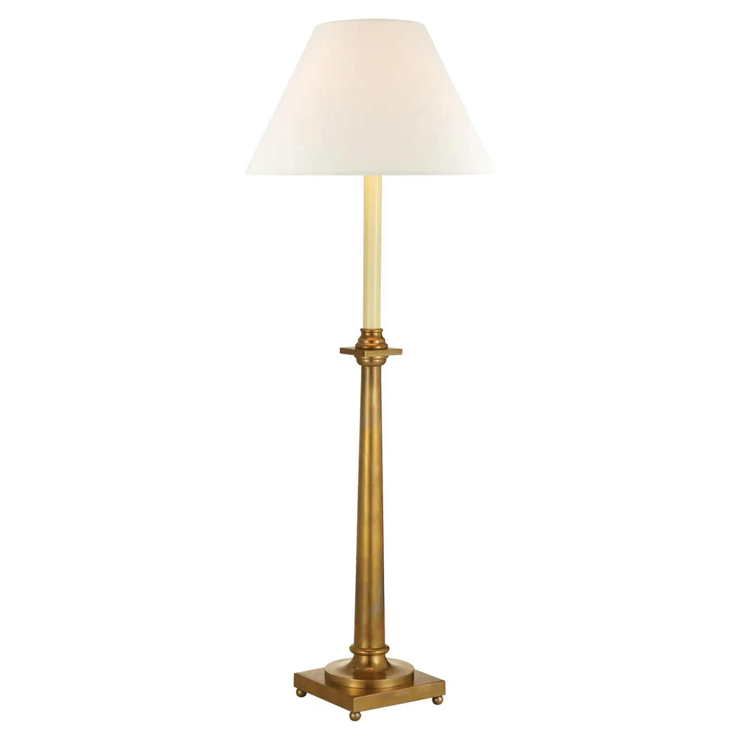 Swedish Column Table Lamp - Antique Brass, Metal image
