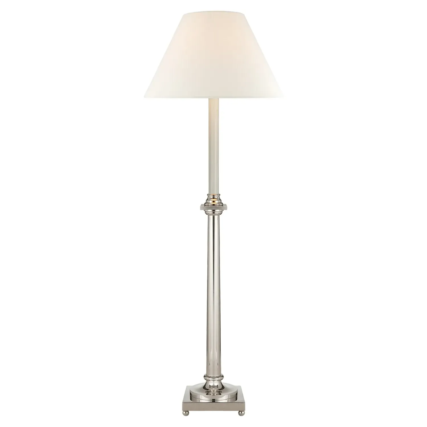 Swedish Column Table Lamp - Polished Nickel, Metal