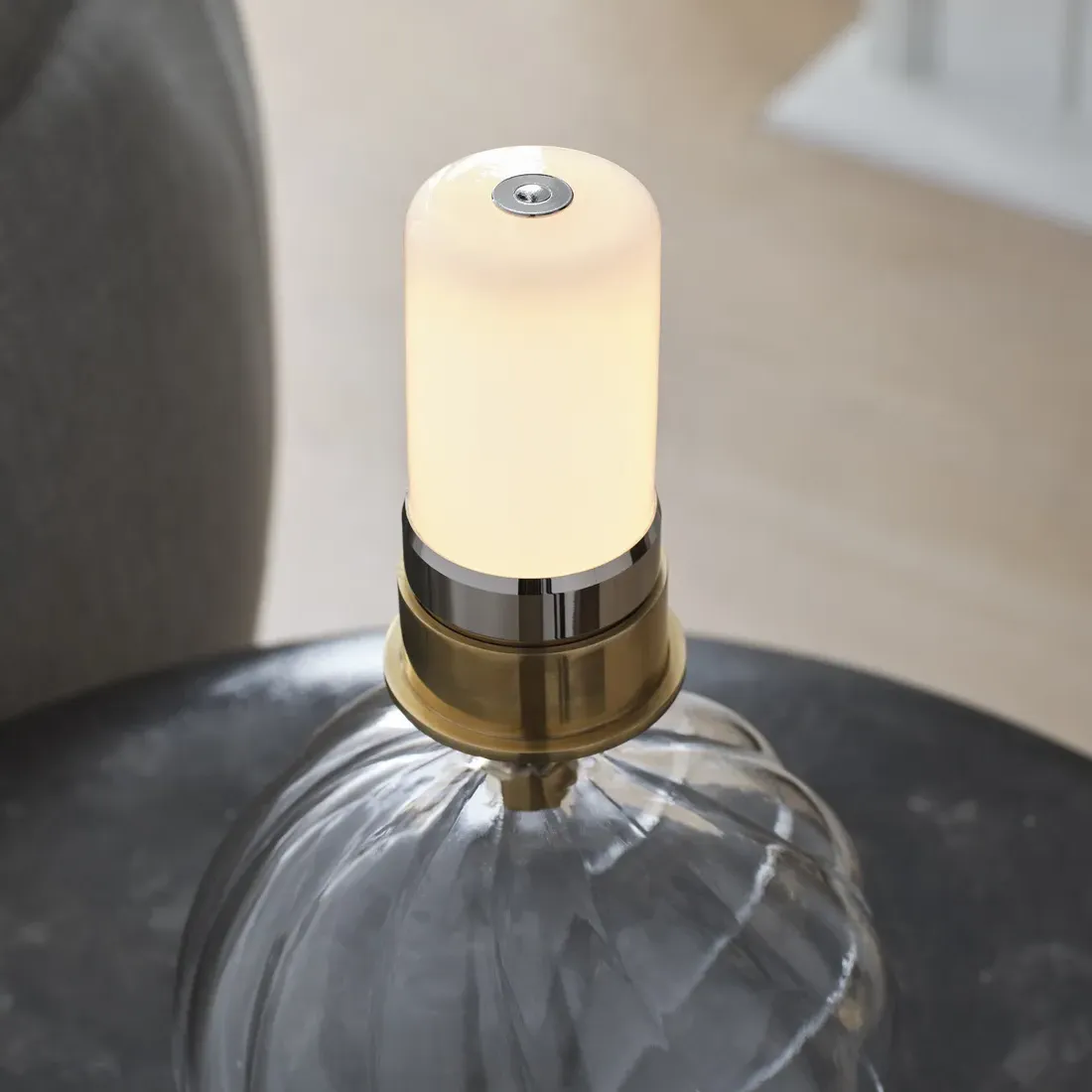 Talia Cordless Table Lamp - Clear, Glass