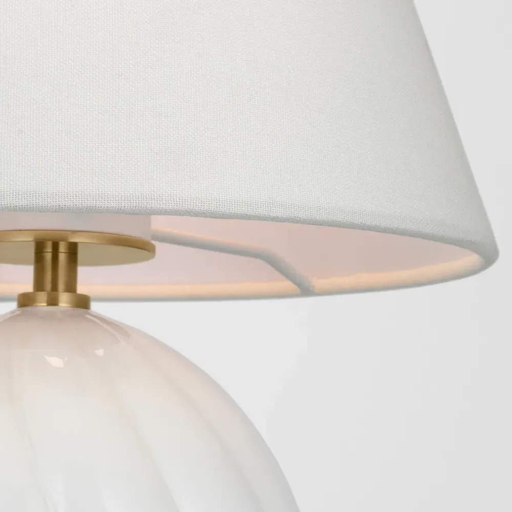 Talia Cordless Table Lamp - White, Glass