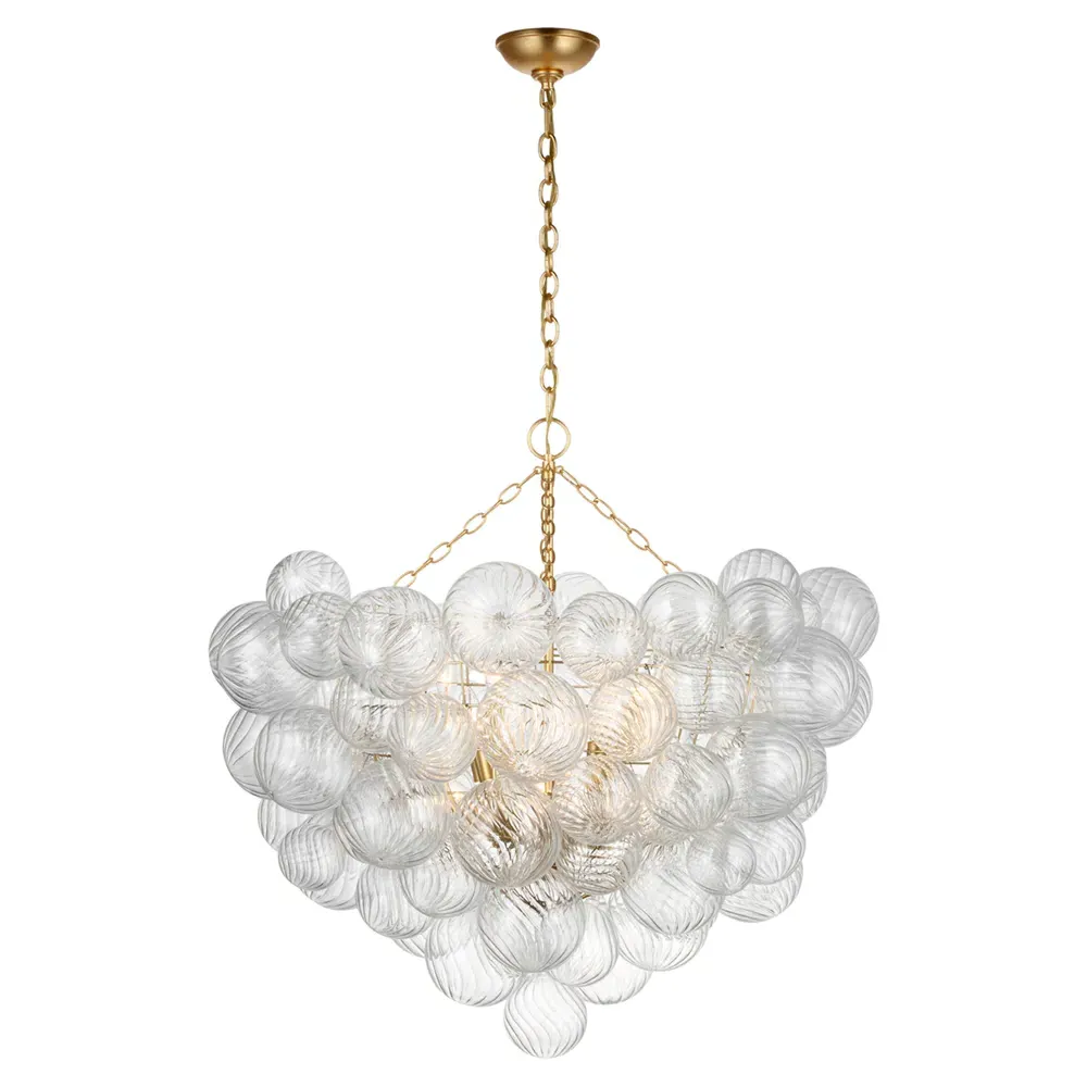 Talia Grande Chandelier with Swirled Glass - Gild, Metal