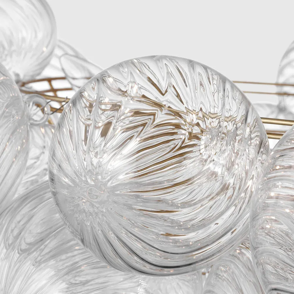 Talia Grande Flush Mount with Swirled Glass - Gild, Metal