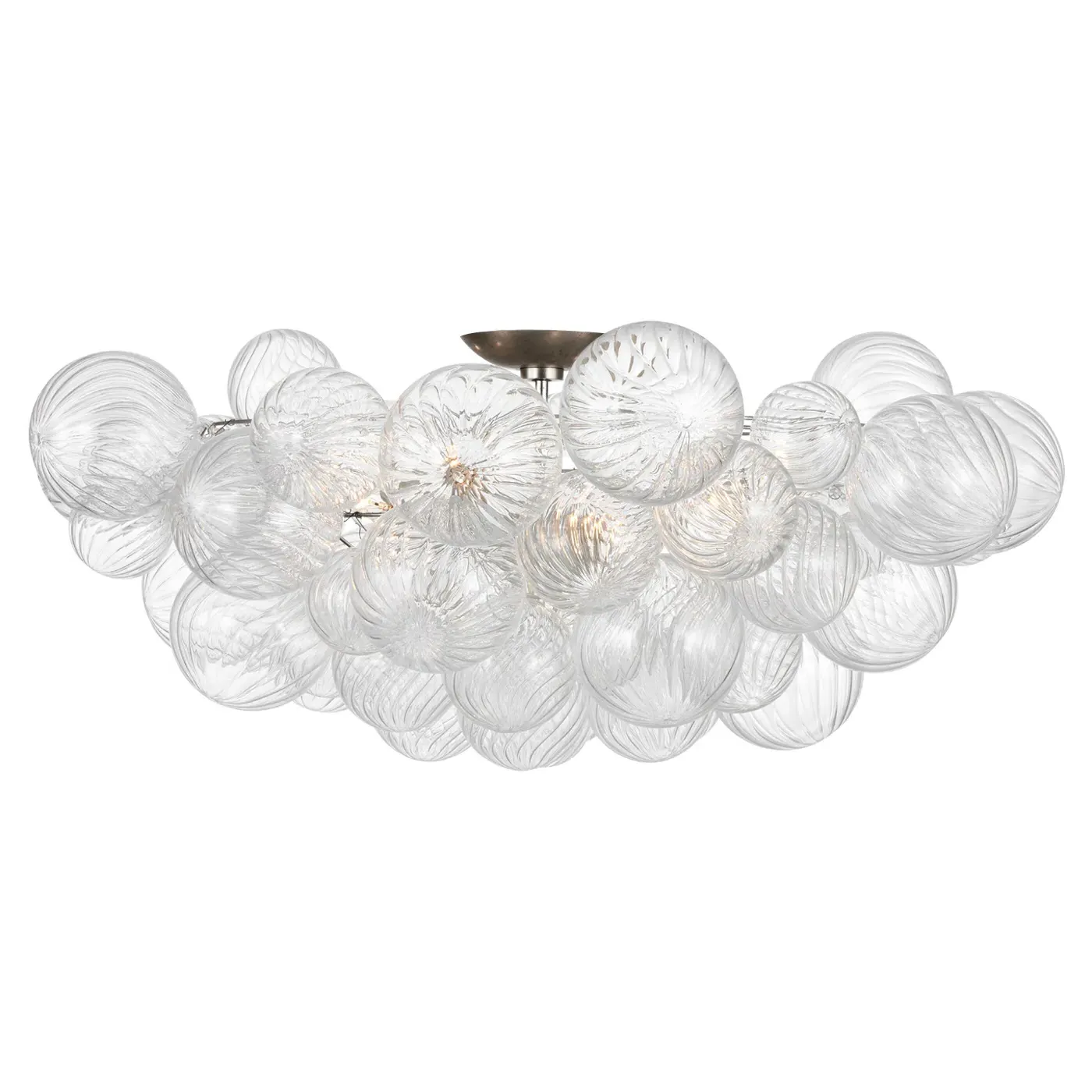 Talia Grande Swirled Glass Flush Mount - Burnished Silver, Metal