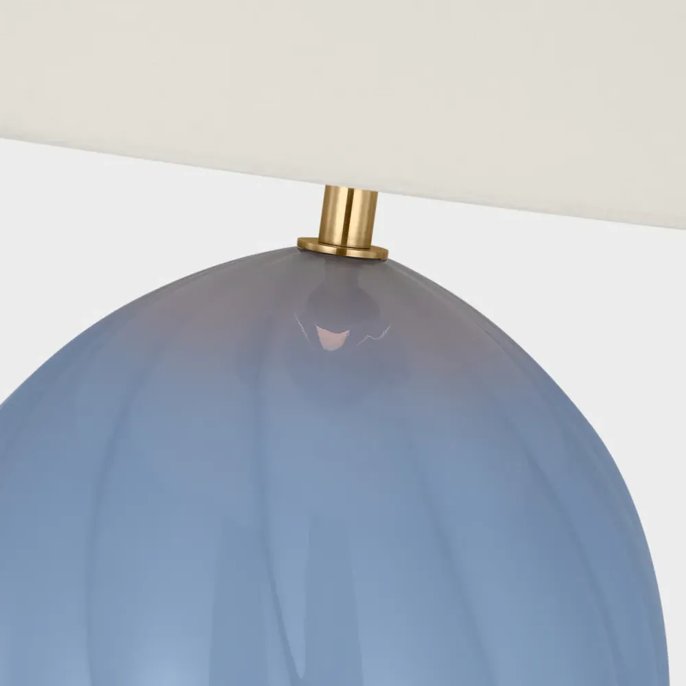 Talia Large Cordless Table Lamp - Blue, Glass