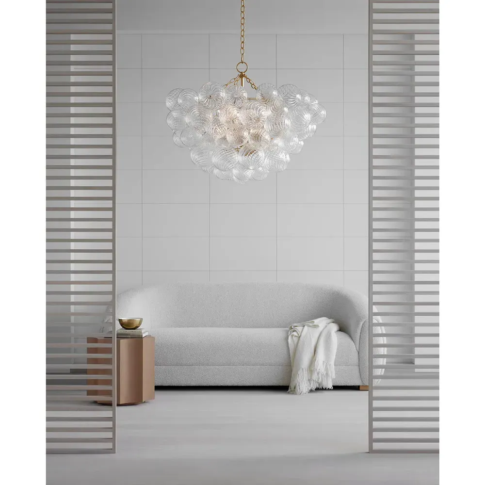 Talia Large Swirled Glass Chandelier - Gild, Metal