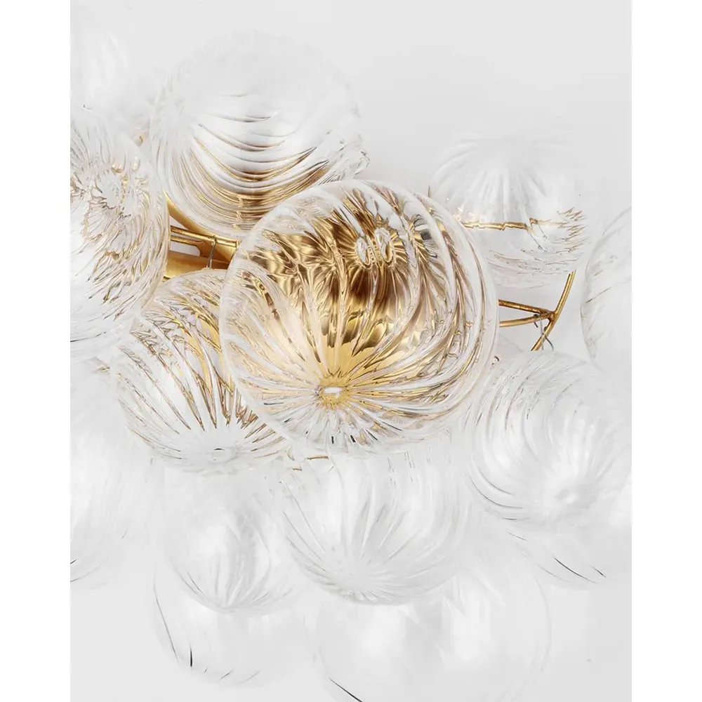 Talia Large Swirled Glass Sconce - Burnished Silver, Metal