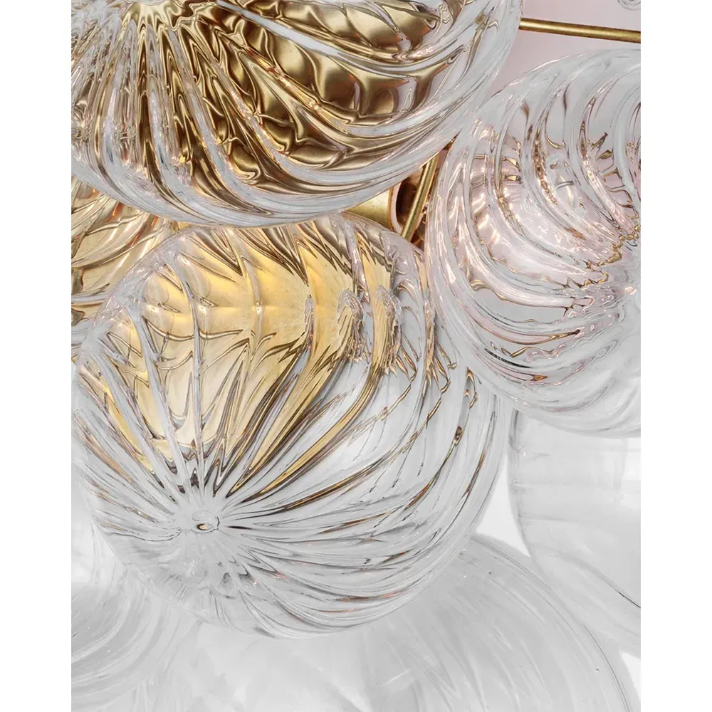 Talia Large Swirled Glass Sconce - Burnished Silver, Metal
