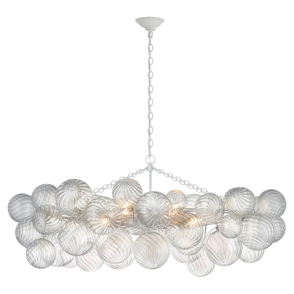 Talia Linear Chandelier - Plaster White, Metal
