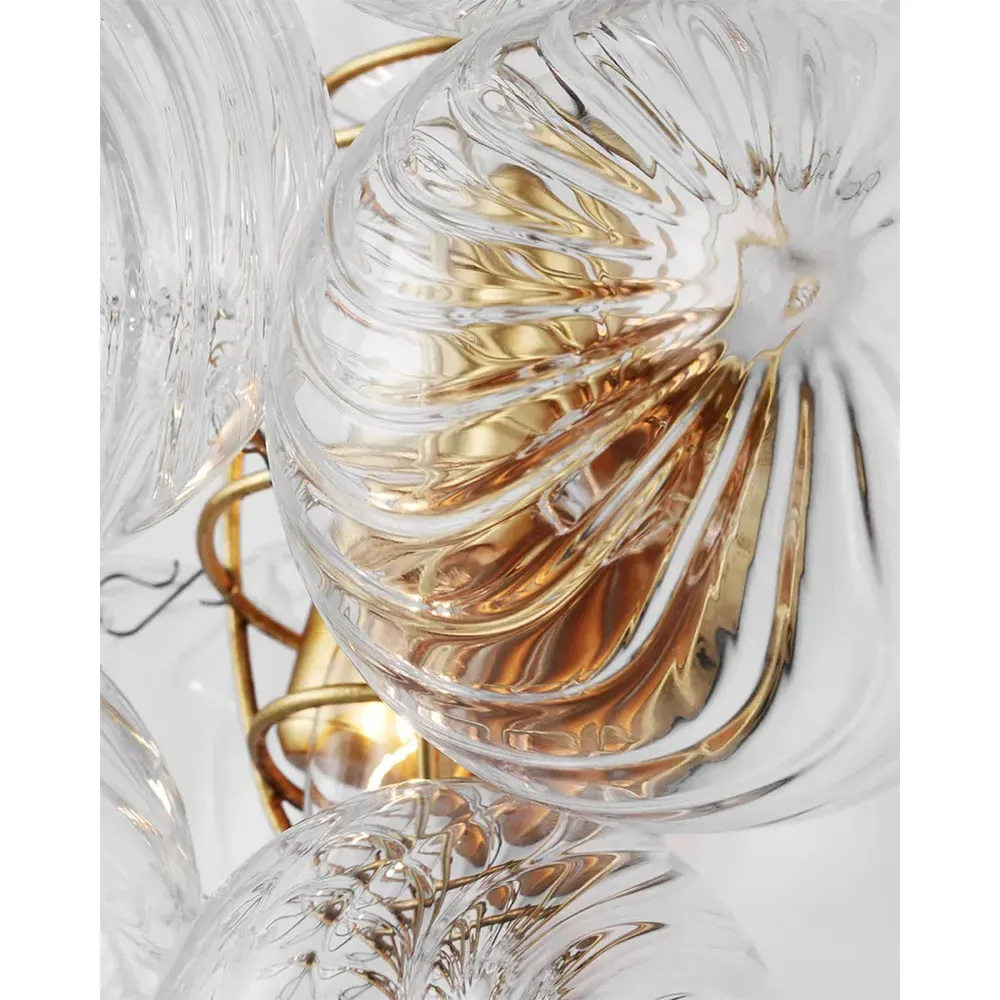 Talia Medium Swirled Glass Sconce - Burnished Silver, Metal