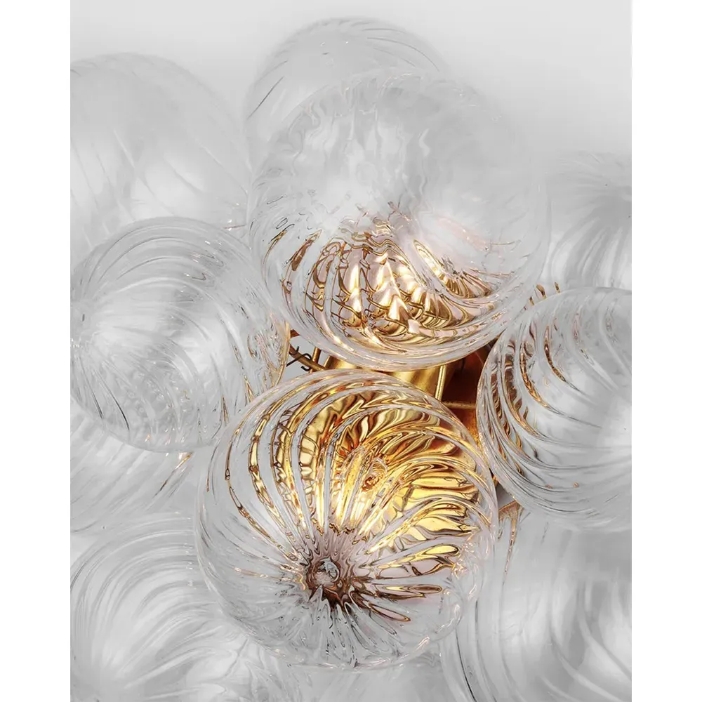 Talia Medium Swirled Glass Sconce - Burnished Silver, Metal