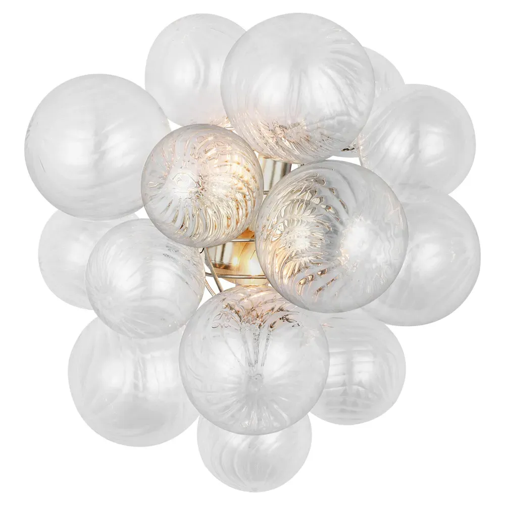 Talia Medium Swirled Glass Sconce - Burnished Silver, Metal image