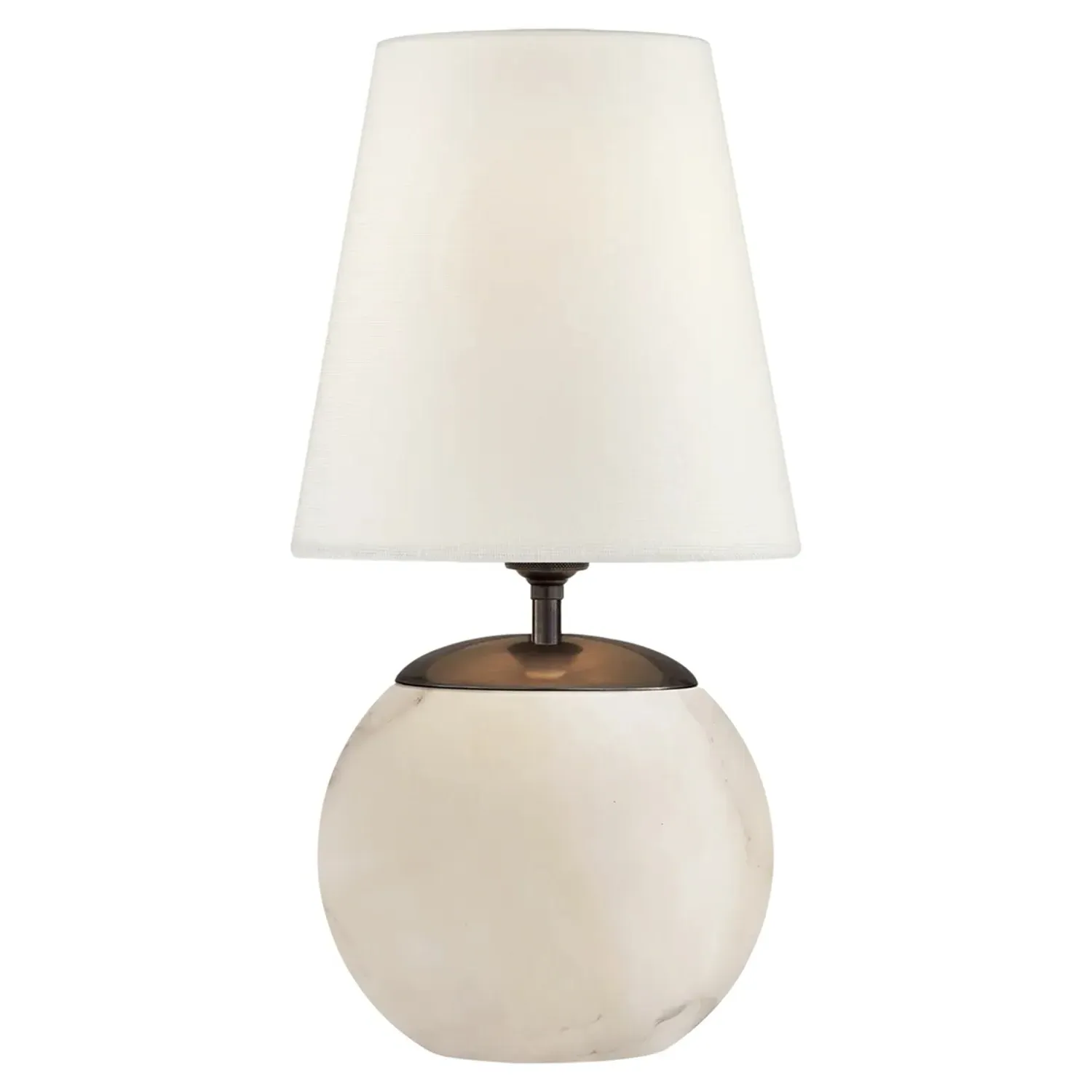 Terri Small Round Table Lamp - Alabaster