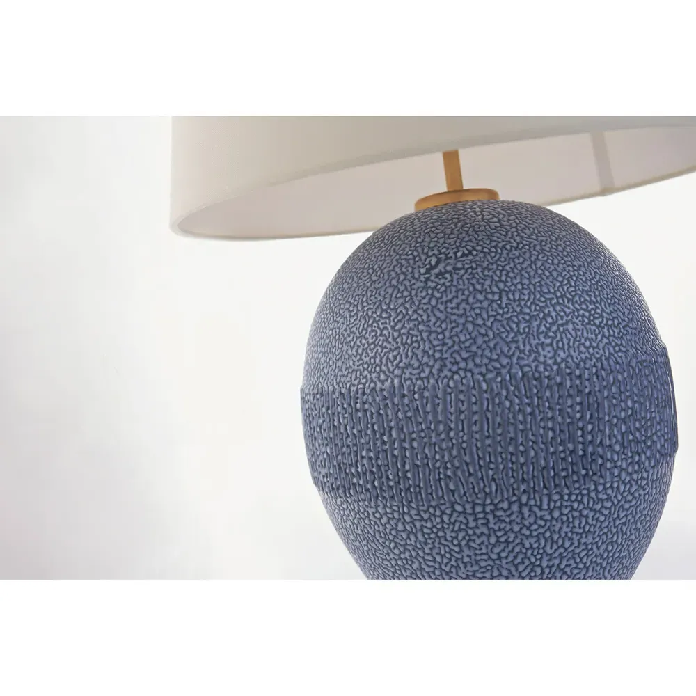 Toulon Table Lamp - Beaded Blue, Ceramic