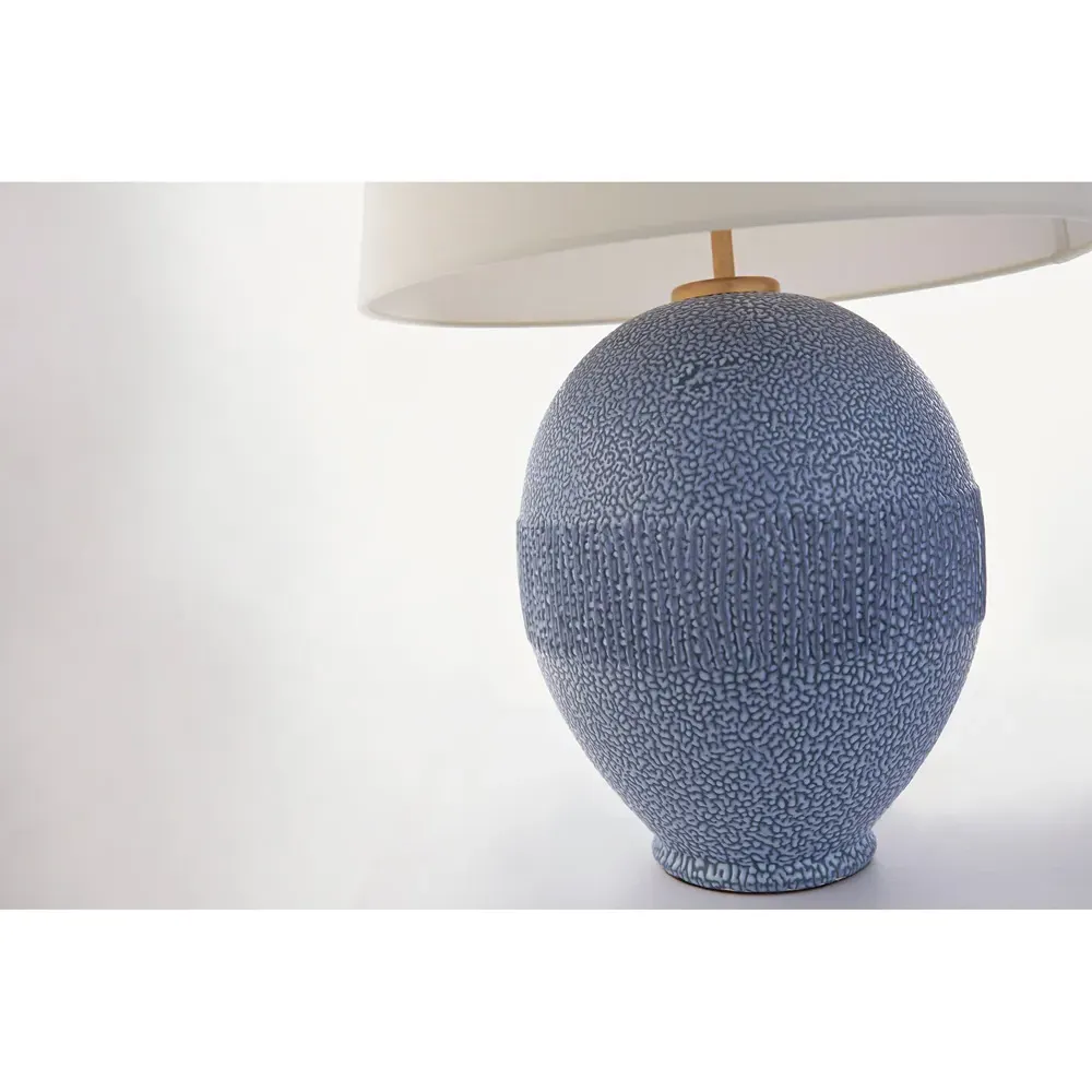 Toulon Table Lamp - Beaded Blue, Ceramic