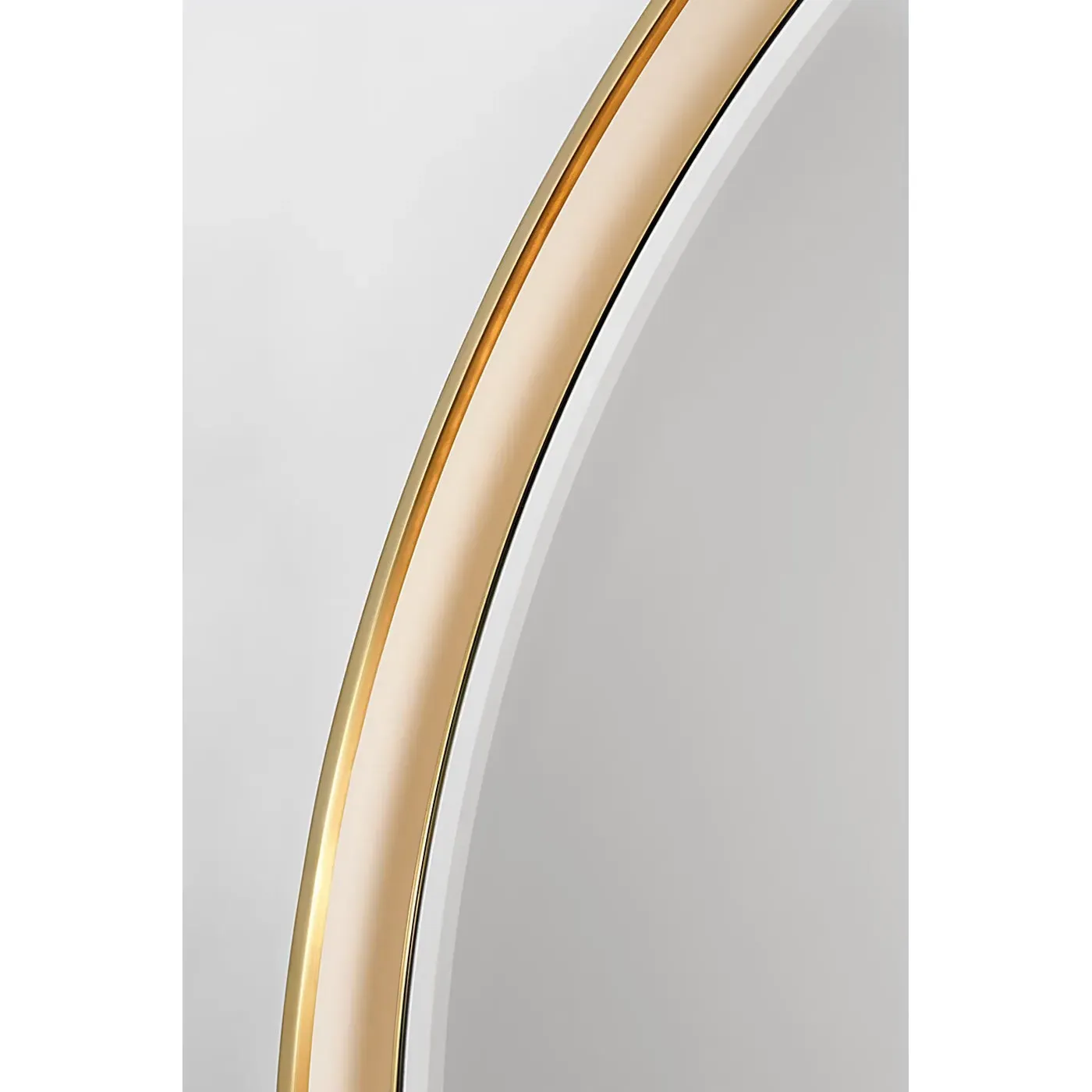 Tricia Round Illuminated Wall Mirror - Antique Brass