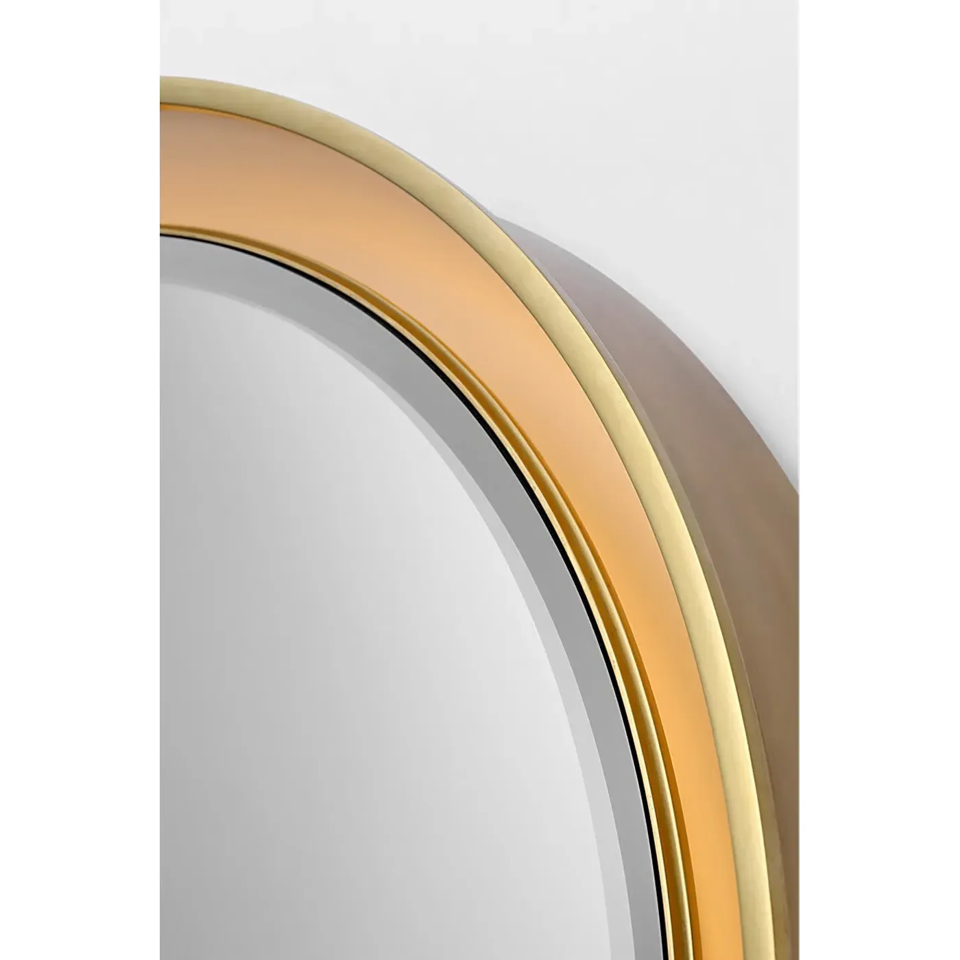 Tricia Round Illuminated Wall Mirror - Antique Brass