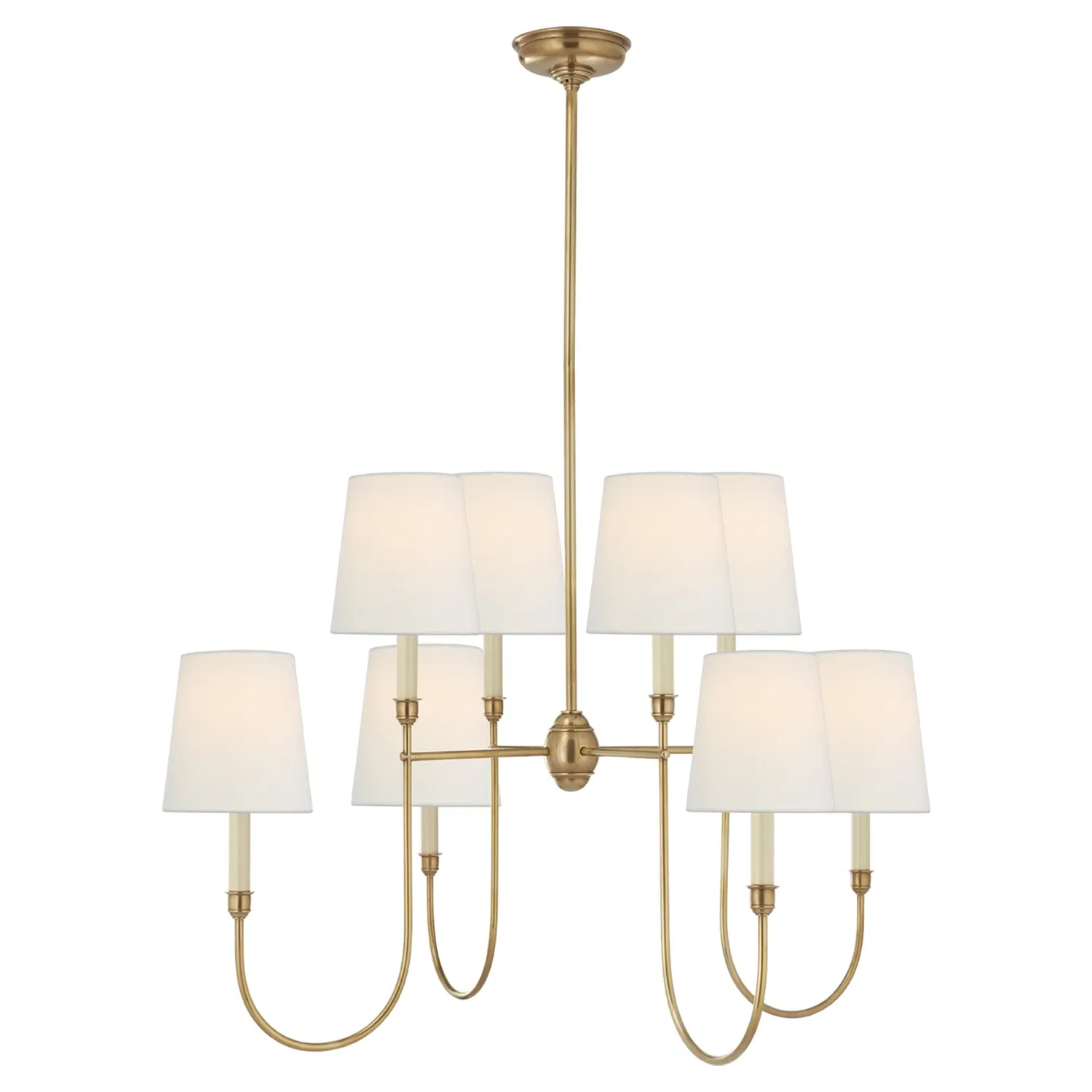 Vendome Large Chandelier - Antique Brass, Linen