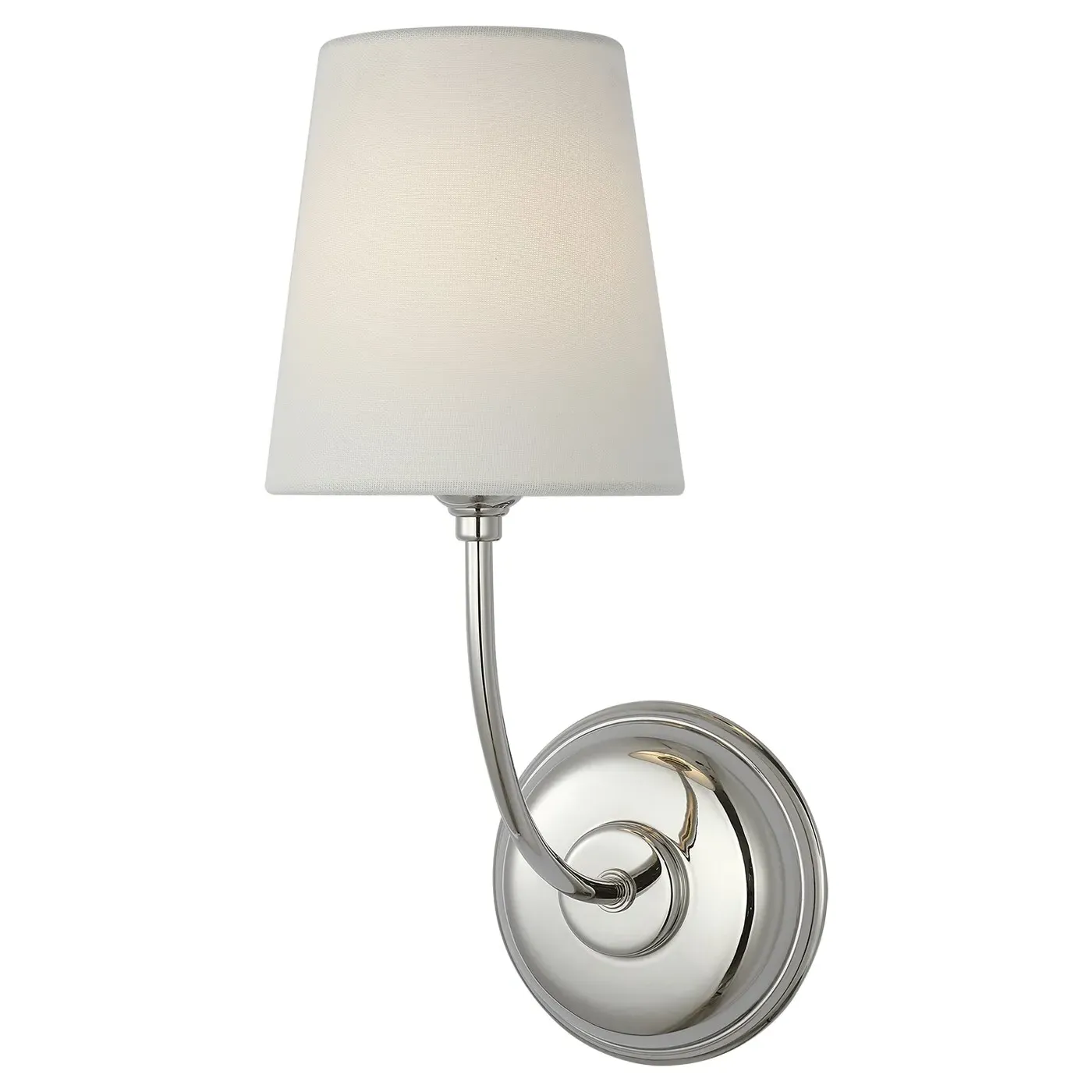 Vendome Single Armed Sconce - Polished Nickel, Brass