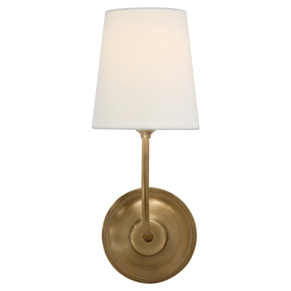 Vendome Single Armed Wall Sconce - Antique Brass, Metal image