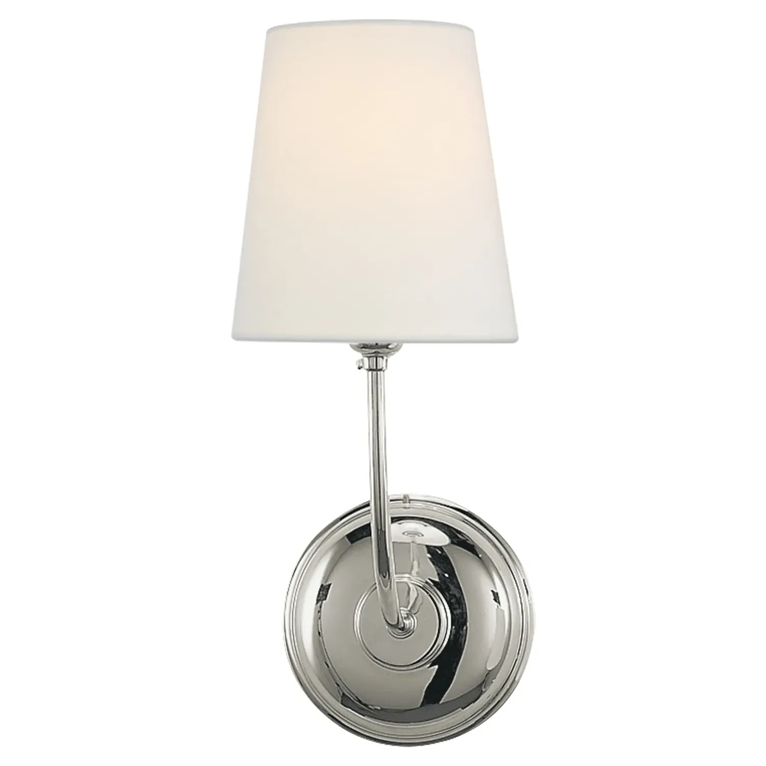 Vendome Single Armed Wall Sconce - Polished Nickel, Metal