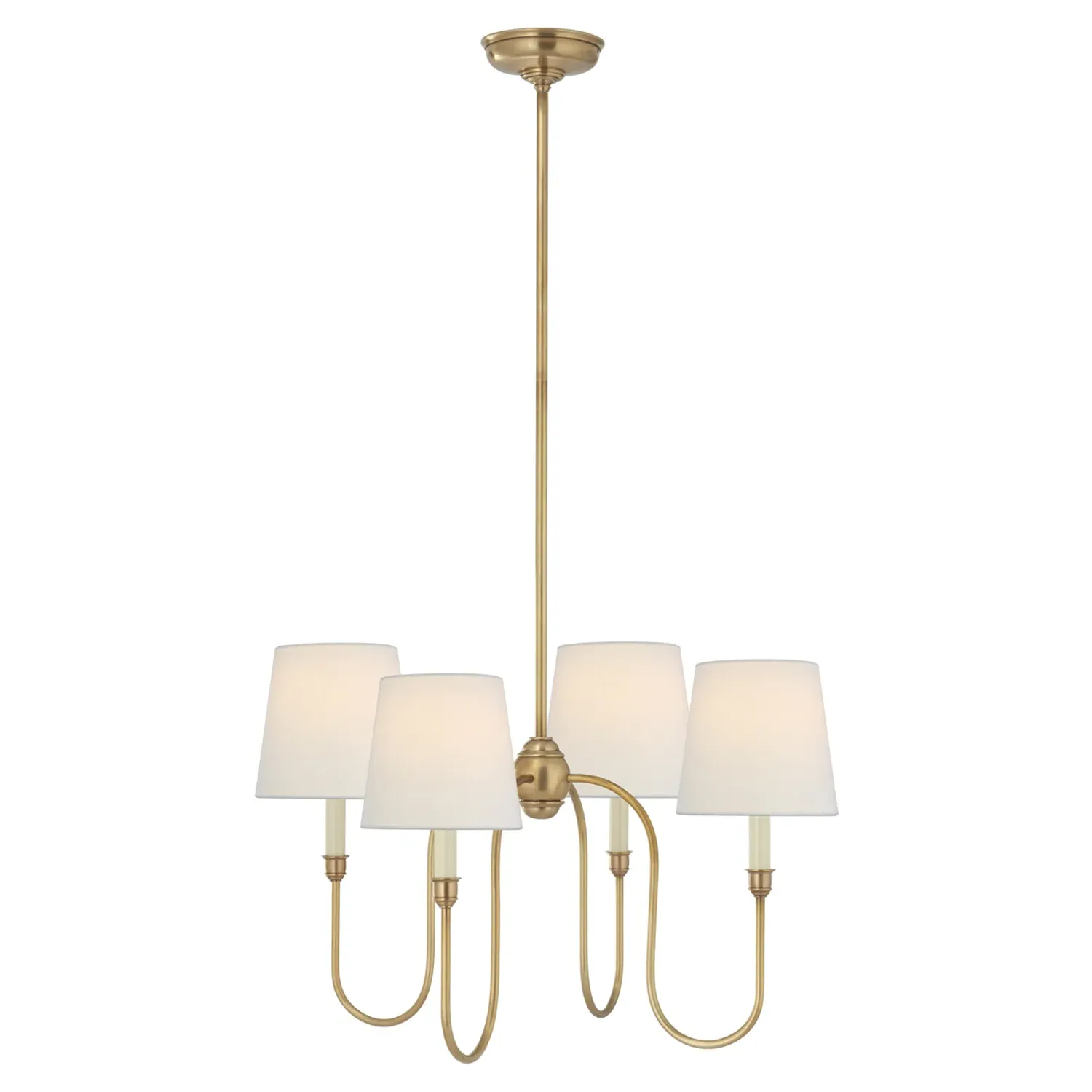 Vendome Small Chandelier - Antique Brass, Linen image