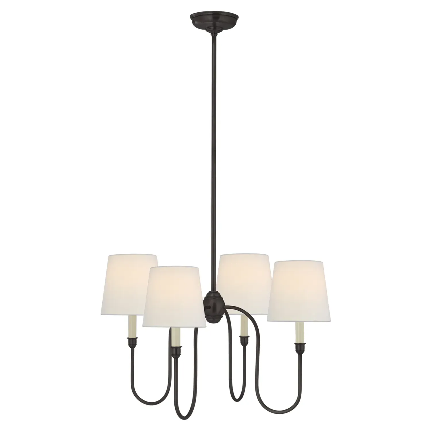 Vendome Small Chandelier - Bronze, Linen