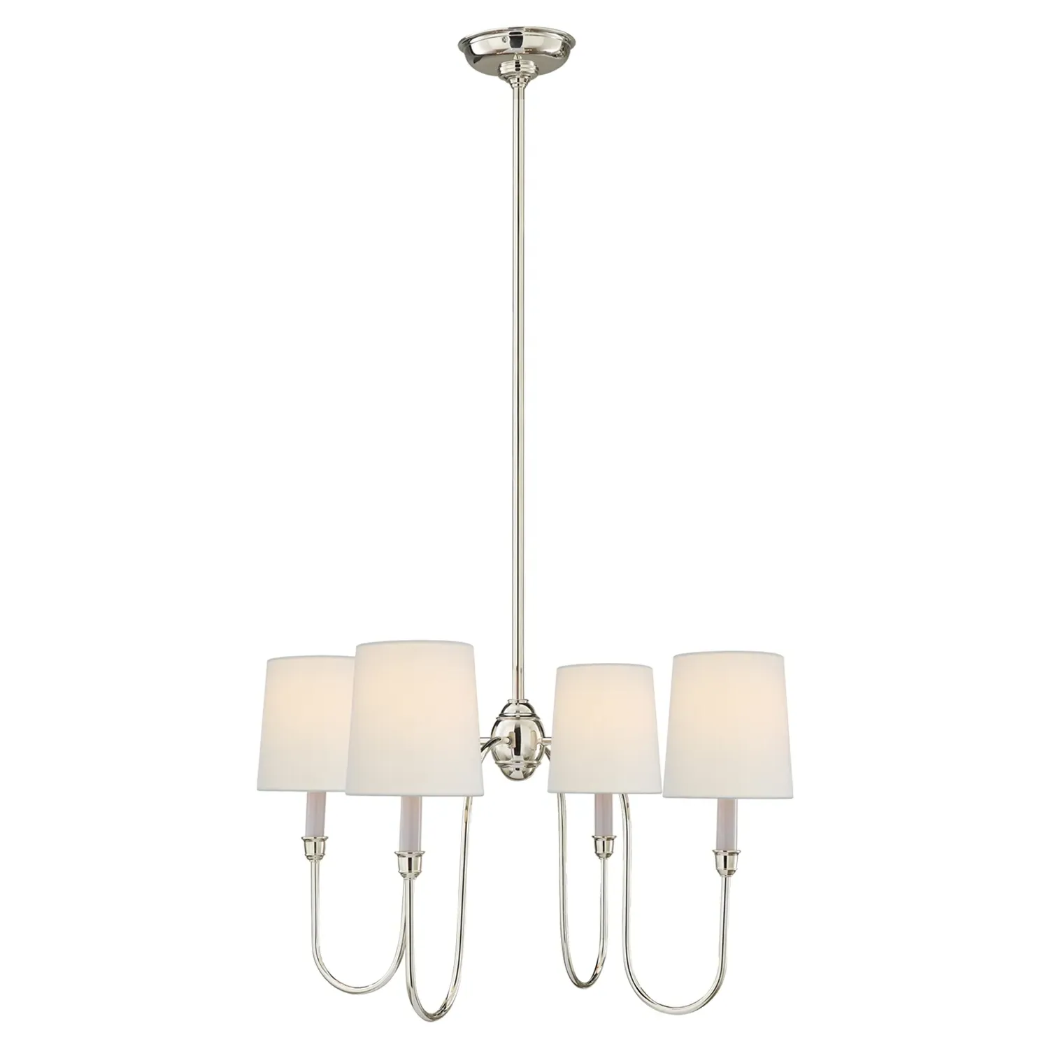 Vendome Small Chandelier - Polished Nickel, Linen