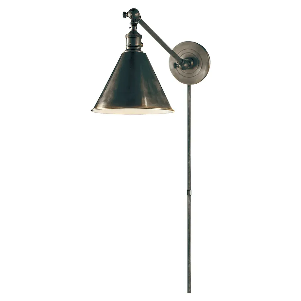 Visual Comfort Boston Single Arm Library Light Sconce - Bronze, Metal