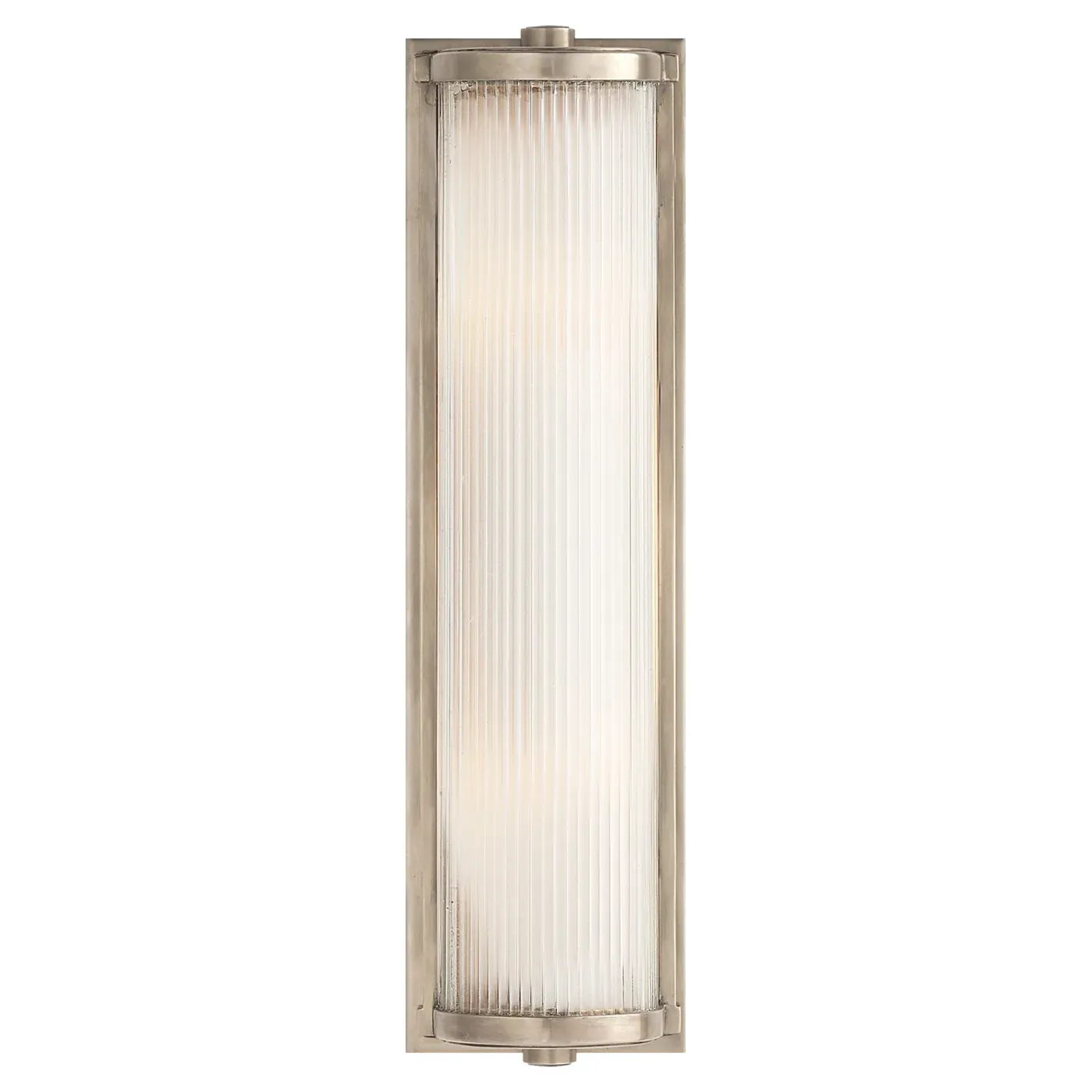 Visual Comfort Dresser Long Frosted Glass Sconce - Antique Nickel