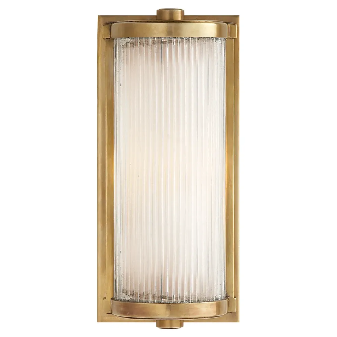 Visual Comfort Dresser Short Frosted Glass Sconce - Antique Brass image