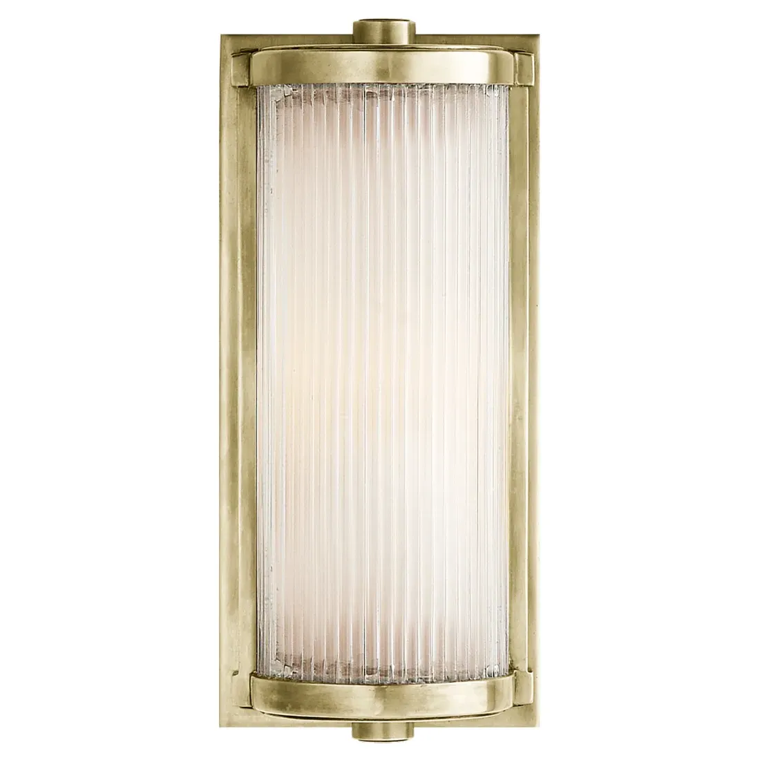 Visual Comfort Dresser Short Frosted Glass Sconce - Antique Nickel